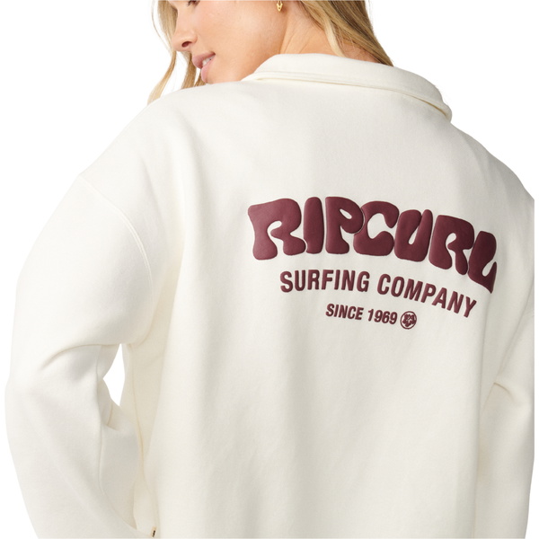 2026 Rip Curl Womens Surf Puff 1/4 Zip Fleece 07WWFL - Bone